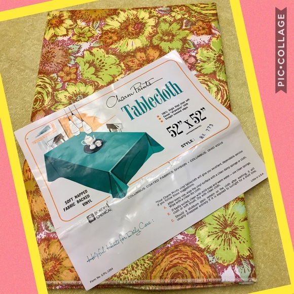 Vintage Other - 🆕 VINTAGE vinyl TABLECLOTH!
